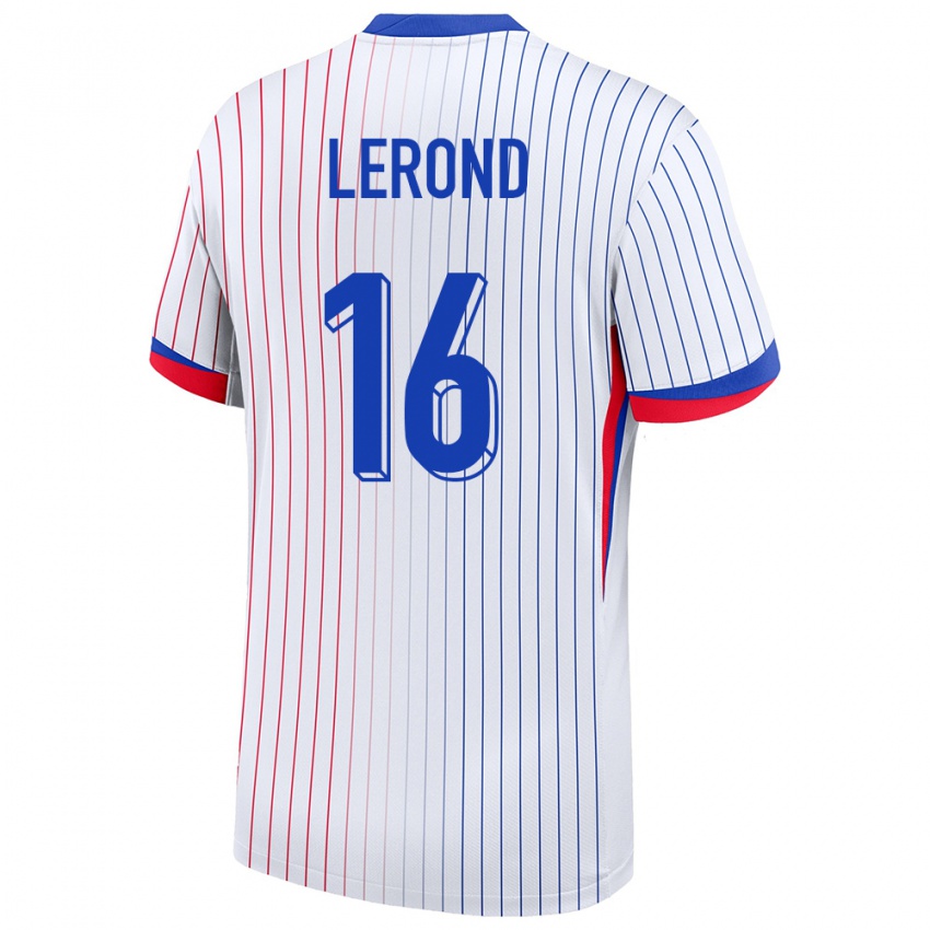 Mujer Camiseta Francia Justine Lerond #16 Blanco 2ª Equipación 24-26 La Camisa