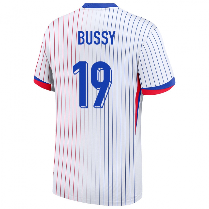 Mujer Camiseta Francia Kessya Bussy #19 Blanco 2ª Equipación 24-26 La Camisa