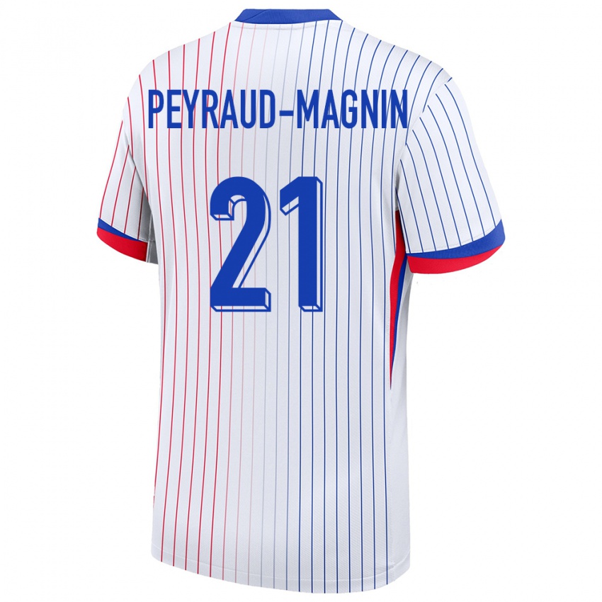 Mujer Camiseta Francia Pauline Peyraud Magnin #21 Blanco 2ª Equipación 24-26 La Camisa