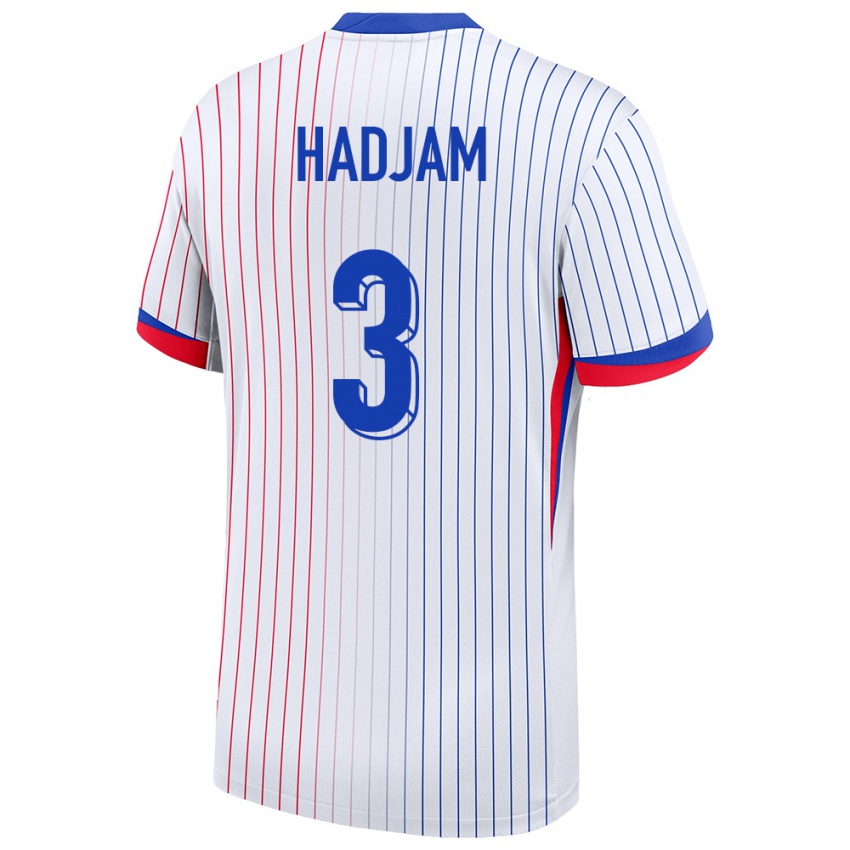 Mujer Camiseta Francia Jaouen Hadjam #3 Blanco 2ª Equipación 24-26 La Camisa