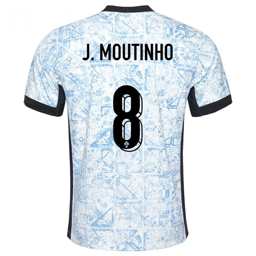 Mujer Camiseta Portugal Joao Moutinho #8 Crema Azul 2ª Equipación 24-26 La Camisa