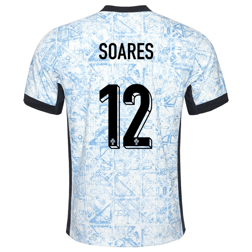 Mujer Camiseta Portugal Samuel Soares #12 Crema Azul 2ª Equipación 24-26 La Camisa