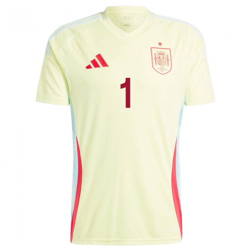 Mujer Camiseta España Ander Astralaga #1 Amarillo 2ª Equipación 24-26 La Camisa