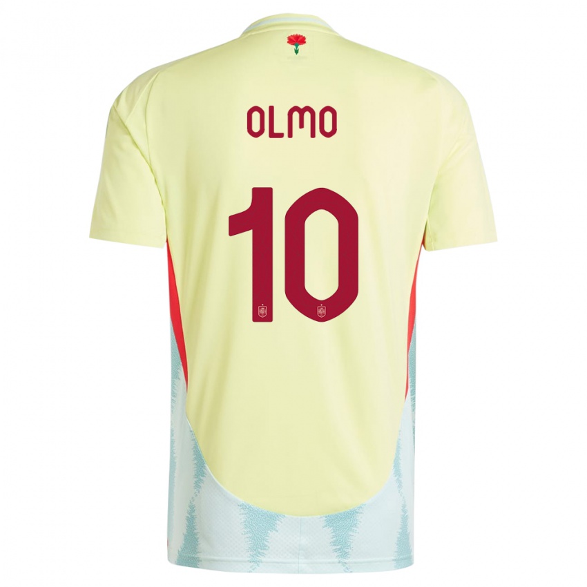 Mujer Camiseta España Dani Olmo #10 Amarillo 2ª Equipación 24-26 La Camisa