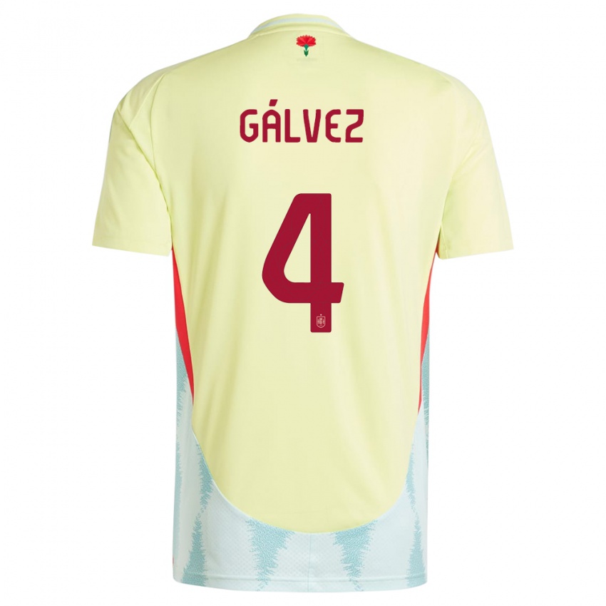 Mujer Camiseta España Rocio Galvez #4 Amarillo 2ª Equipación 24-26 La Camisa