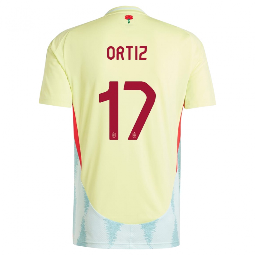 Mujer Camiseta España Angel Ortiz #17 Amarillo 2ª Equipación 24-26 La Camisa