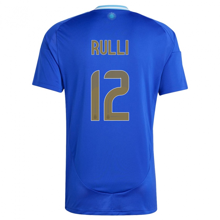 Mujer Camiseta Argentina Geronimo Rulli #12 Azul 2ª Equipación 24-26 La Camisa