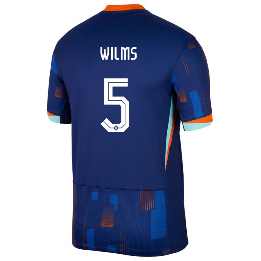 Mujer Camiseta Países Bajos Lynn Wilms #5 Azul 2ª Equipación 24-26 La Camisa