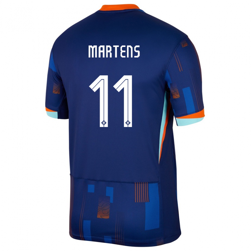 Mujer Camiseta Países Bajos Lieke Martens #11 Azul 2ª Equipación 24-26 La Camisa