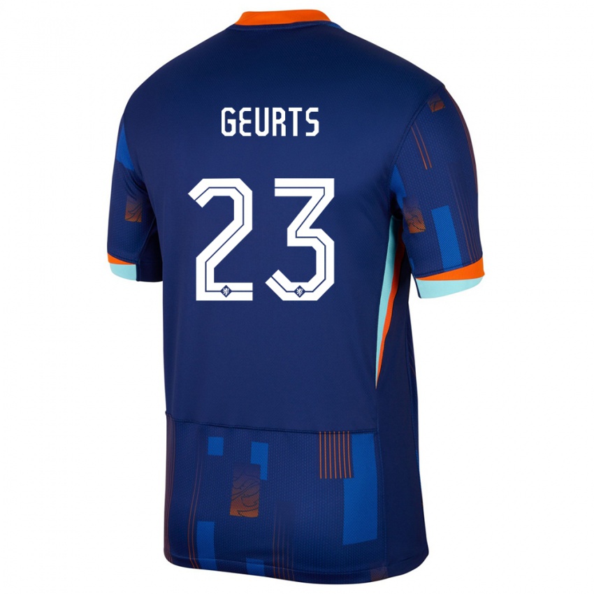 Mujer Camiseta Países Bajos Loes Geurts #23 Azul 2ª Equipación 24-26 La Camisa