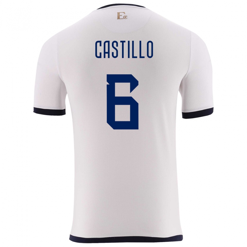 Mujer Camiseta Ecuador Byron Castillo #6 Blanco 2ª Equipación 24-26 La Camisa