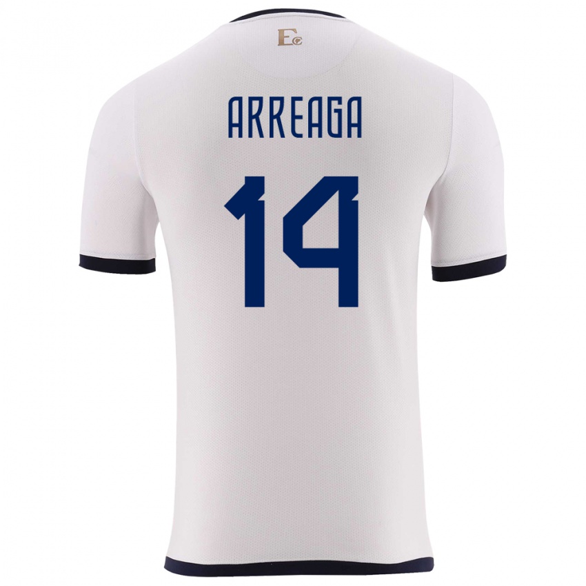 Mujer Camiseta Ecuador Xavier Arreaga #14 Blanco 2ª Equipación 24-26 La Camisa