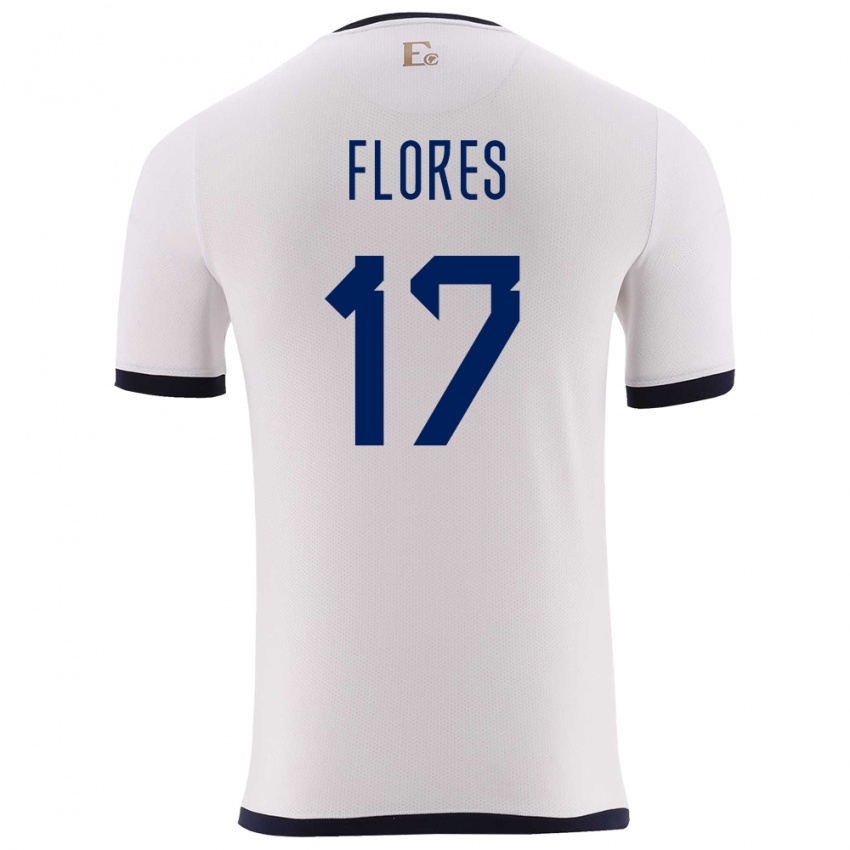 Mujer Camiseta Ecuador Karen Flores #17 Blanco 2ª Equipación 24-26 La Camisa