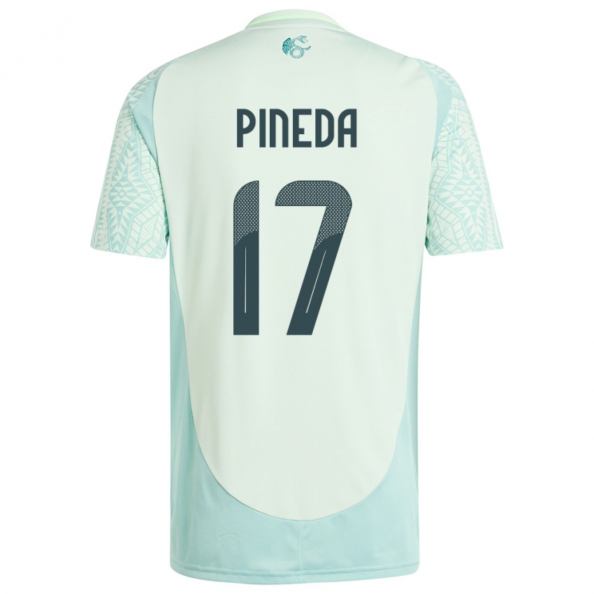 Mujer Camiseta México Orbelin Pineda #17 Lino Verde 2ª Equipación 24-26 La Camisa