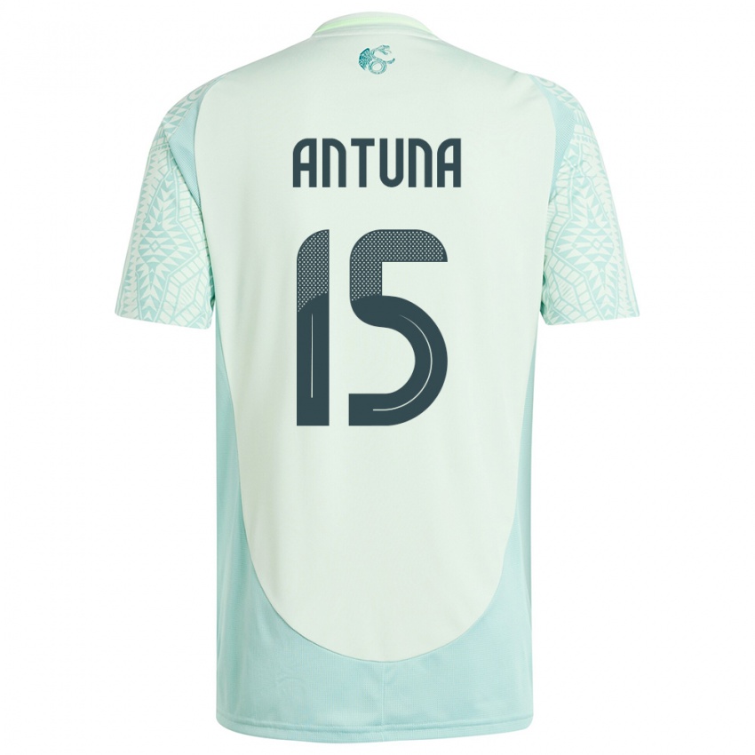 Mujer Camiseta México Uriel Antuna #15 Lino Verde 2ª Equipación 24-26 La Camisa