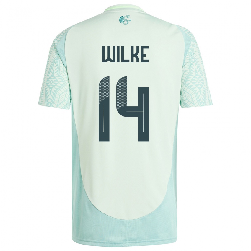 Mujer Camiseta México Teun Wilke #14 Lino Verde 2ª Equipación 24-26 La Camisa