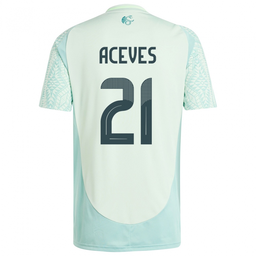 Mujer Camiseta México Daniel Aceves #21 Lino Verde 2ª Equipación 24-26 La Camisa