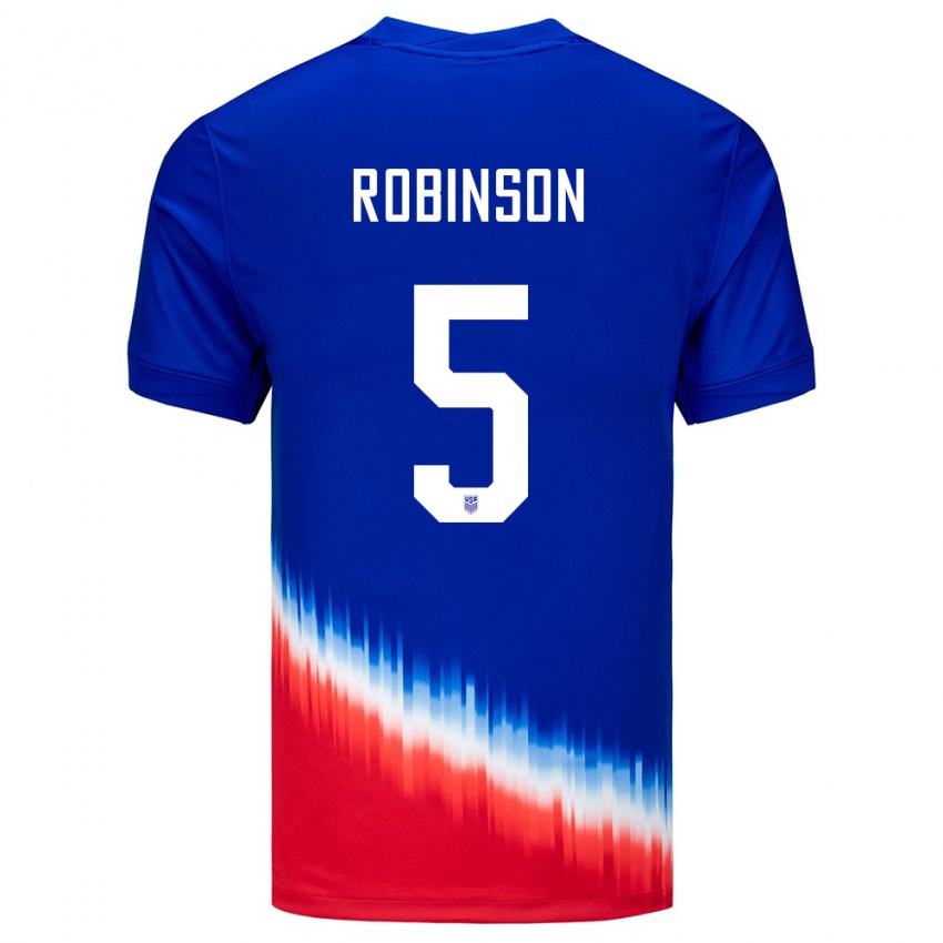 Mujer Camiseta Estados Unidos Antonee Robinson #5 Azul 2ª Equipación 24-26 La Camisa