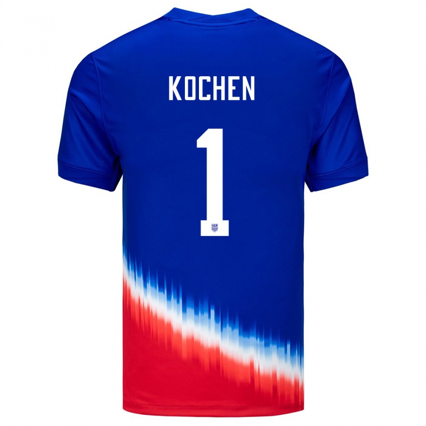 Mujer Camiseta Estados Unidos Diego Kochen #1 Azul 2ª Equipación 24-26 La Camisa