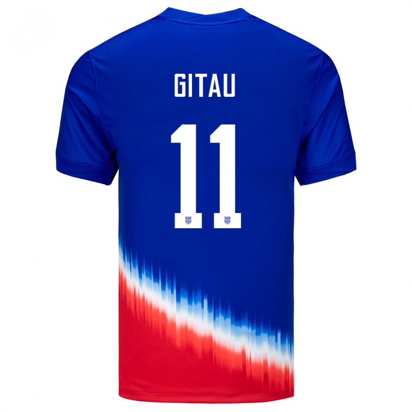 Mujer Camiseta Estados Unidos Andre Gitau #11 Azul 2ª Equipación 24-26 La Camisa