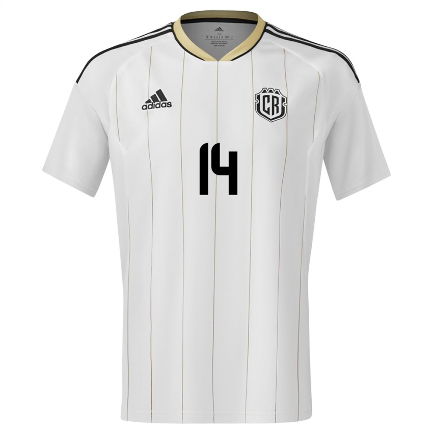 Mujer Camiseta Costa Rica Orlando Galo #14 Blanco 2ª Equipación 24-26 La Camisa