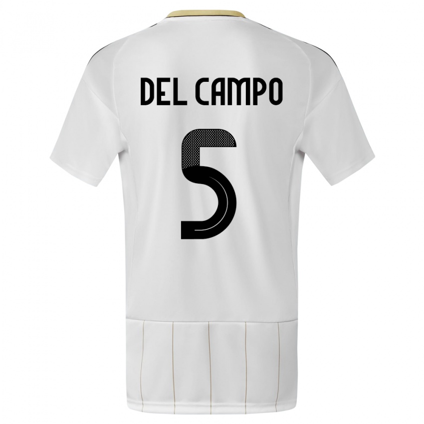 Mujer Camiseta Costa Rica Valeria Del Campo #5 Blanco 2ª Equipación 24-26 La Camisa