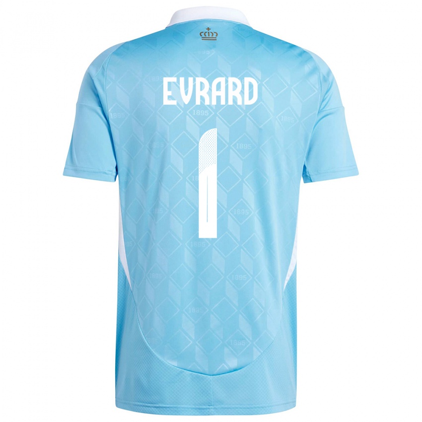 Mujer Camiseta Bélgica Nicky Evrard #1 Azul 2ª Equipación 24-26 La Camisa