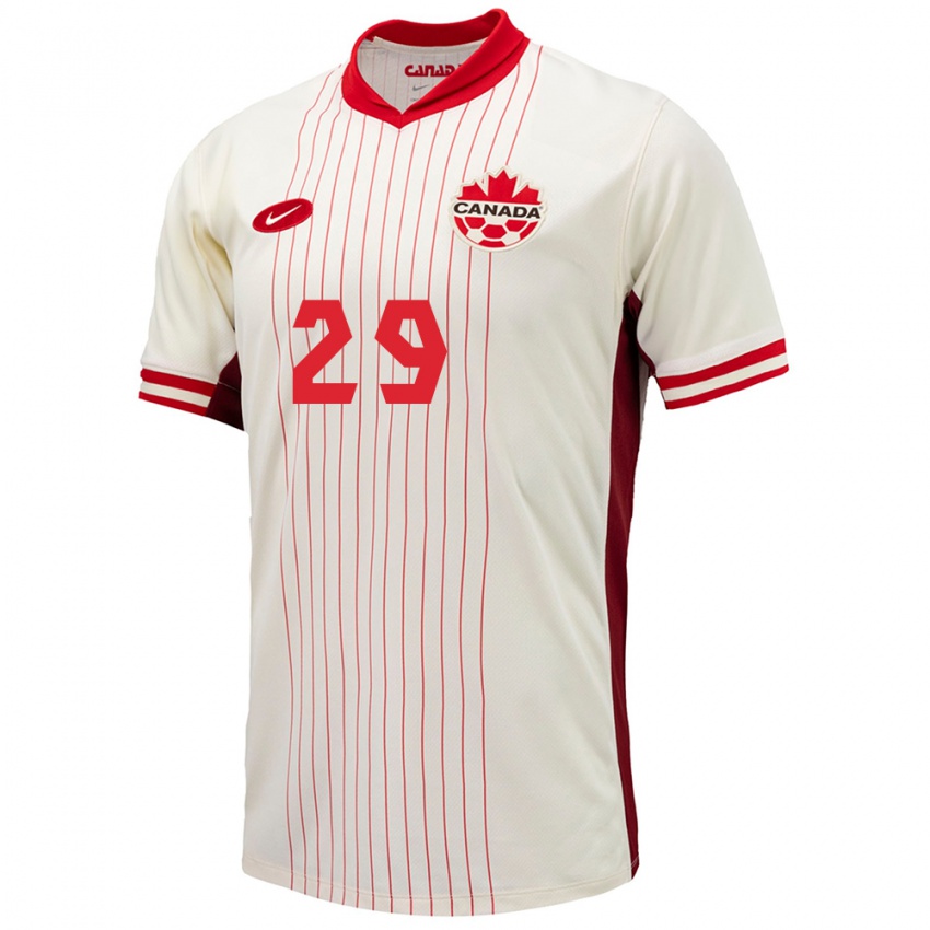 Mujer Camiseta Canadá Clarissa Larisey #29 Blanco 2ª Equipación 24-26 La Camisa