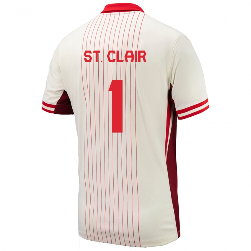 Mujer Camiseta Canadá Dayne St Clair #1 Blanco 2ª Equipación 24-26 La Camisa