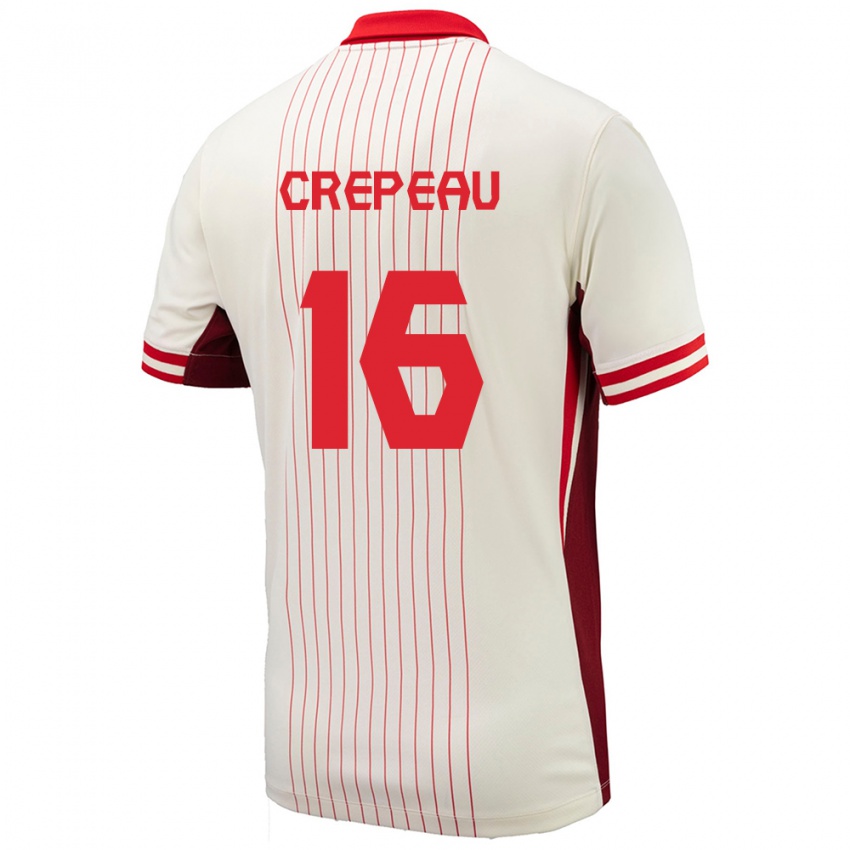 Mujer Camiseta Canadá Maxime Crepeau #16 Blanco 2ª Equipación 24-26 La Camisa