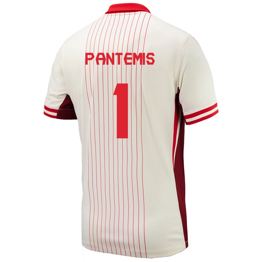 Mujer Camiseta Canadá James Pantemis #1 Blanco 2ª Equipación 24-26 La Camisa