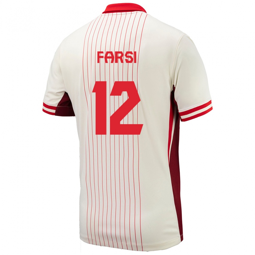 Mujer Camiseta Canadá Mohamed Farsi #12 Blanco 2ª Equipación 24-26 La Camisa