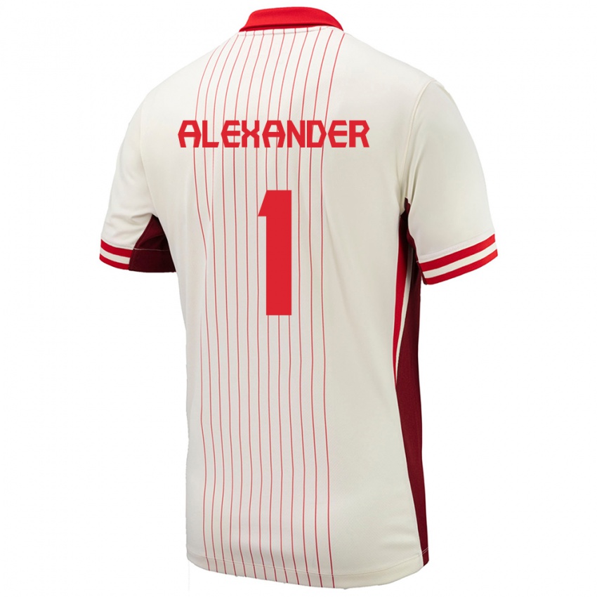 Mujer Camiseta Canadá Ben Alexander #1 Blanco 2ª Equipación 24-26 La Camisa