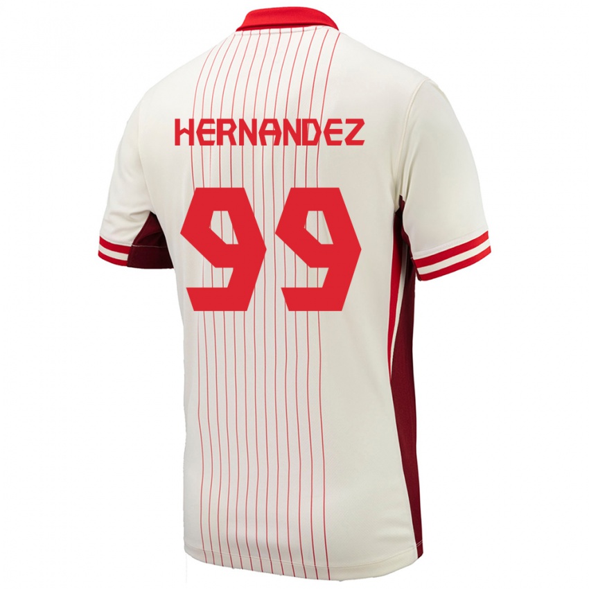 Mujer Camiseta Canadá Jeneva Hernandez Gray #99 Blanco 2ª Equipación 24-26 La Camisa