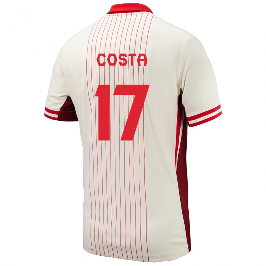 Mujer Camiseta Canadá Jesse Costa #17 Blanco 2ª Equipación 24-26 La Camisa