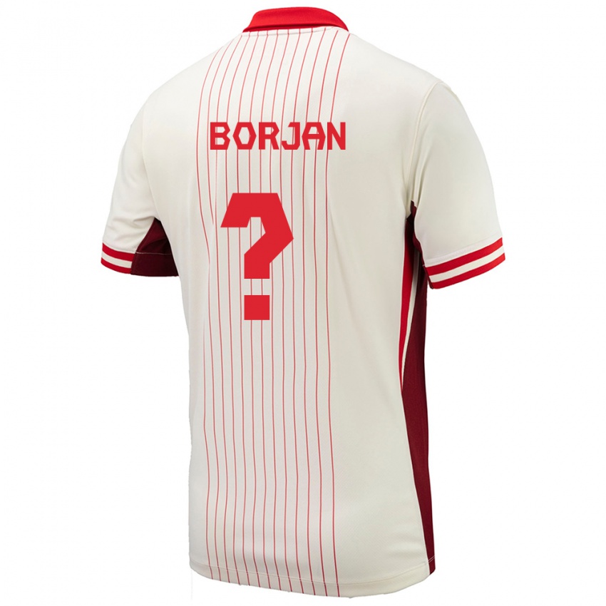 Mujer Camiseta Canadá Nikola Borjan #0 Blanco 2ª Equipación 24-26 La Camisa