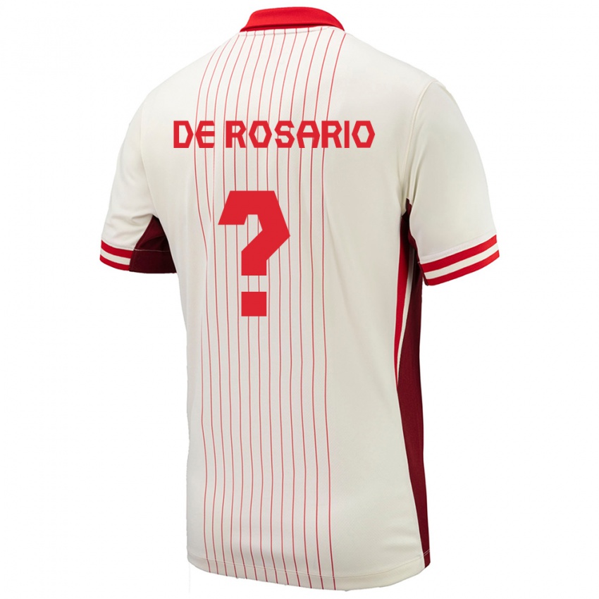 Mujer Camiseta Canadá Adisa De Rosario #0 Blanco 2ª Equipación 24-26 La Camisa