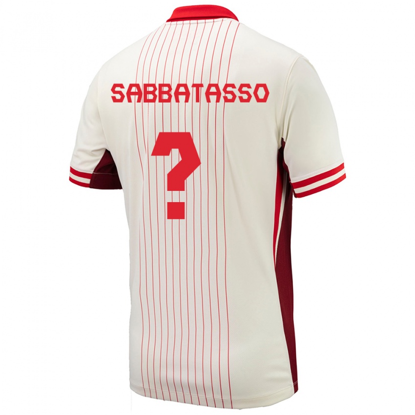 Mujer Camiseta Canadá Jeronimo Sabbatasso #0 Blanco 2ª Equipación 24-26 La Camisa