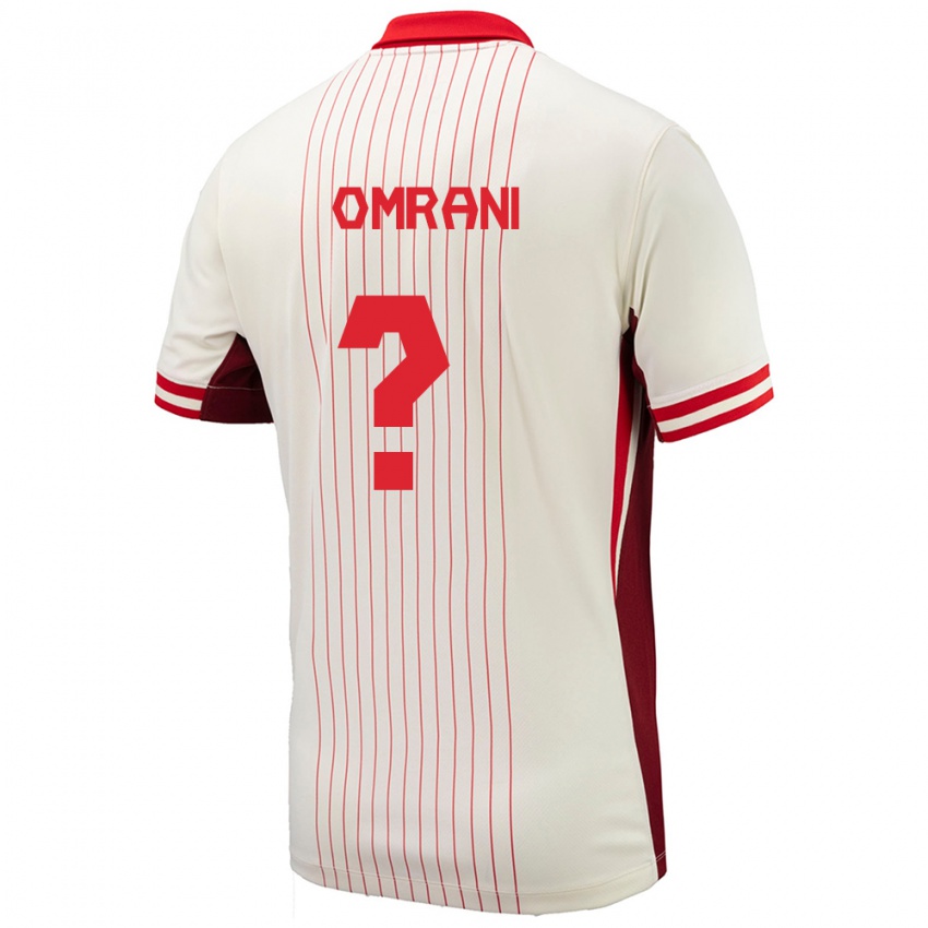 Mujer Camiseta Canadá Shyon Omrani #0 Blanco 2ª Equipación 24-26 La Camisa