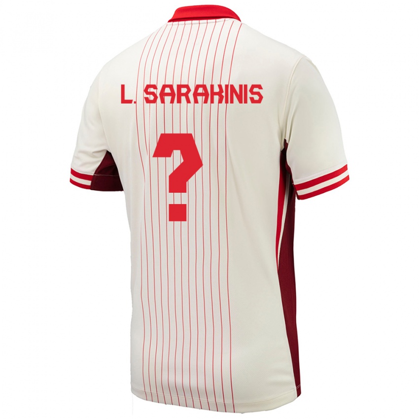 Mujer Camiseta Canadá Lucas Sarakinis #0 Blanco 2ª Equipación 24-26 La Camisa