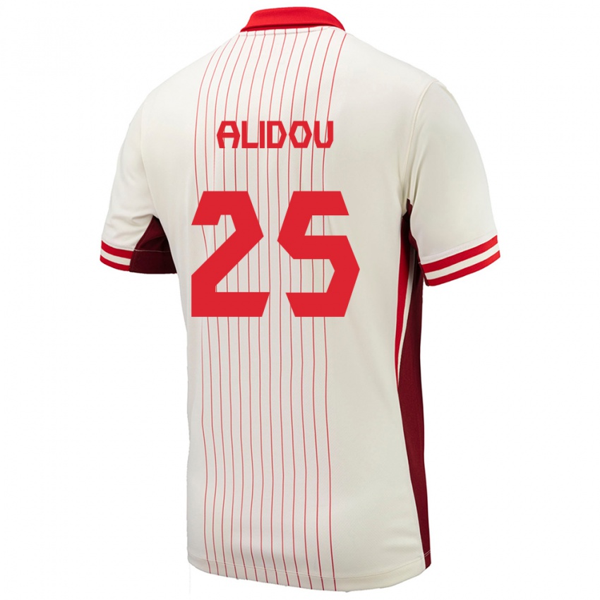 Mujer Camiseta Canadá Marie-Yasmine Alidou #25 Blanco 2ª Equipación 24-26 La Camisa