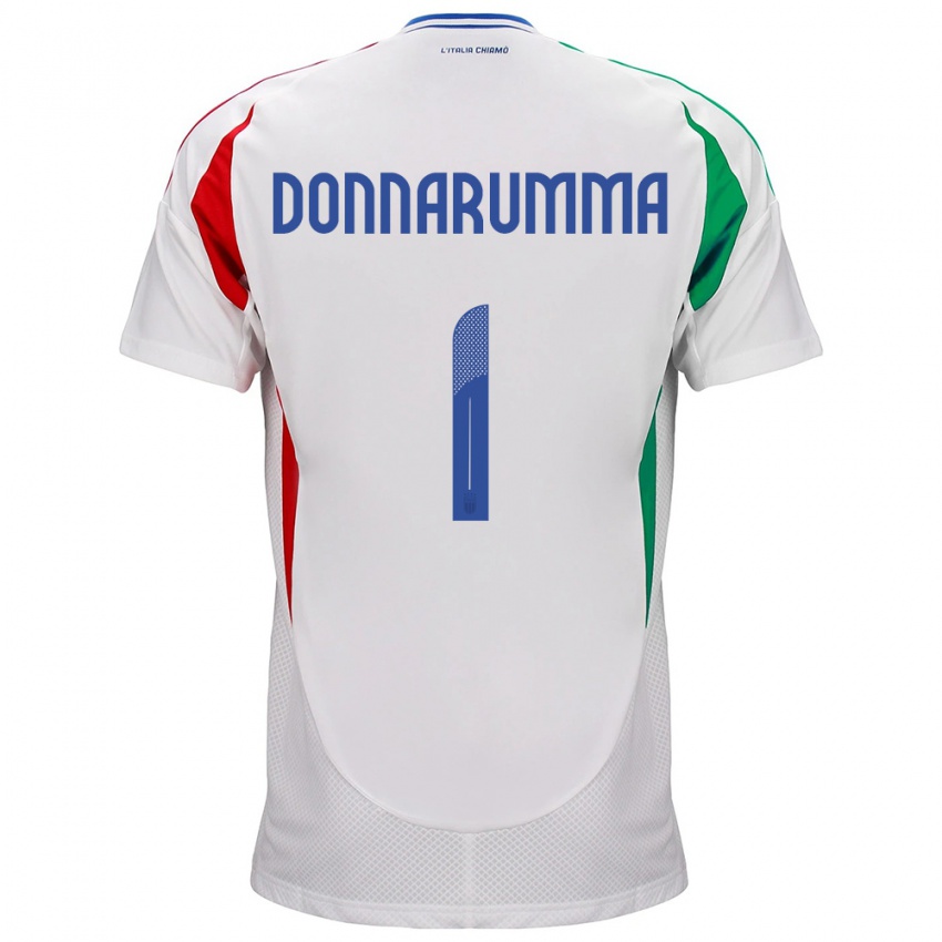 Mujer Camiseta Italia Gianluigi Donnarumma #1 Blanco 2ª Equipación 24-26 La Camisa