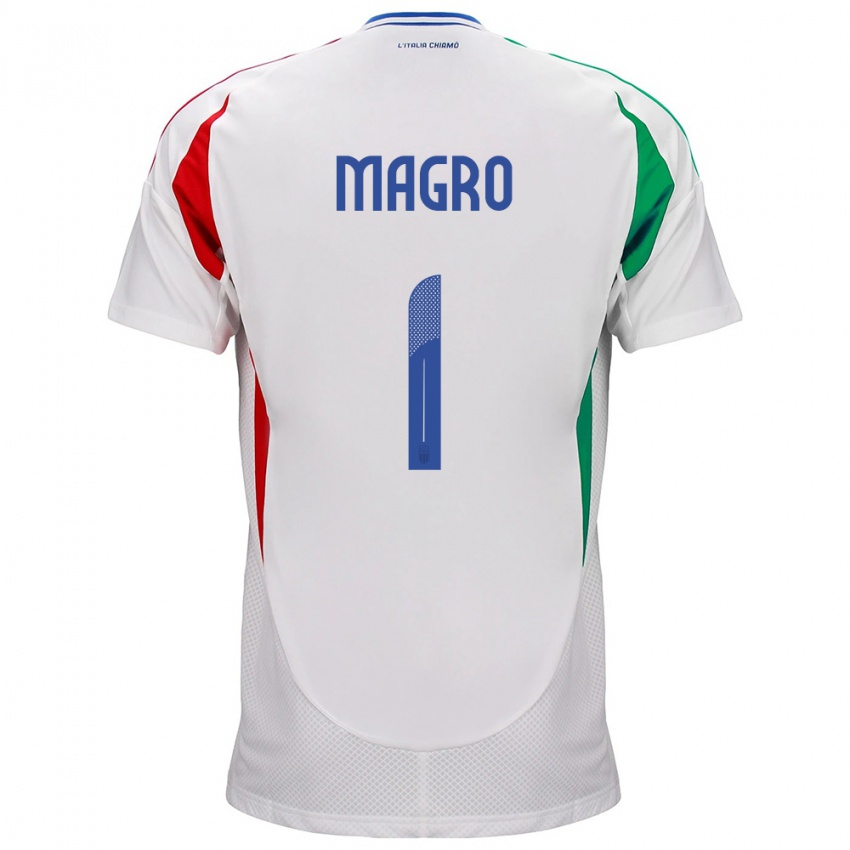 Mujer Camiseta Italia Federico Magro #1 Blanco 2ª Equipación 24-26 La Camisa