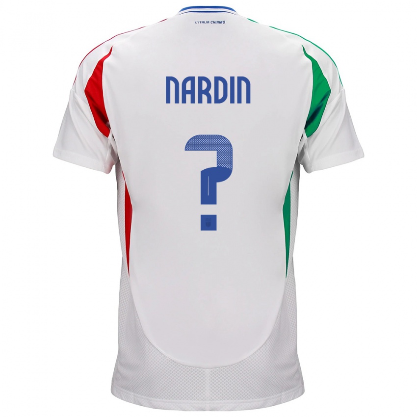 Mujer Camiseta Italia Federico Nardin #0 Blanco 2ª Equipación 24-26 La Camisa