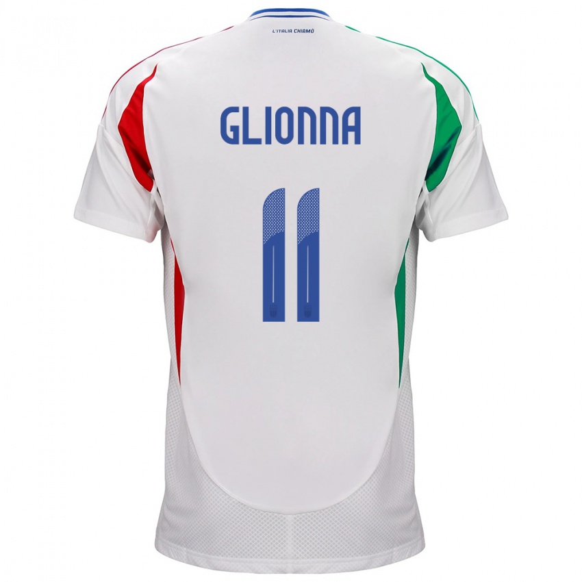 Mujer Camiseta Italia Benedetta Glionna #11 Blanco 2ª Equipación 24-26 La Camisa