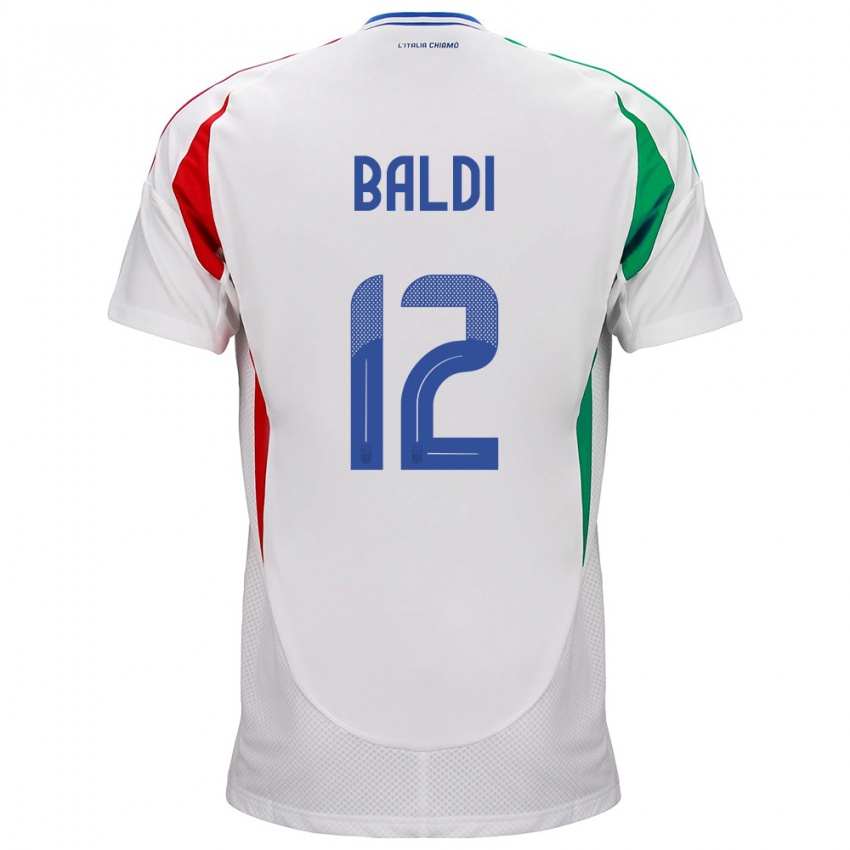 Mujer Camiseta Italia Rachele Baldi #12 Blanco 2ª Equipación 24-26 La Camisa