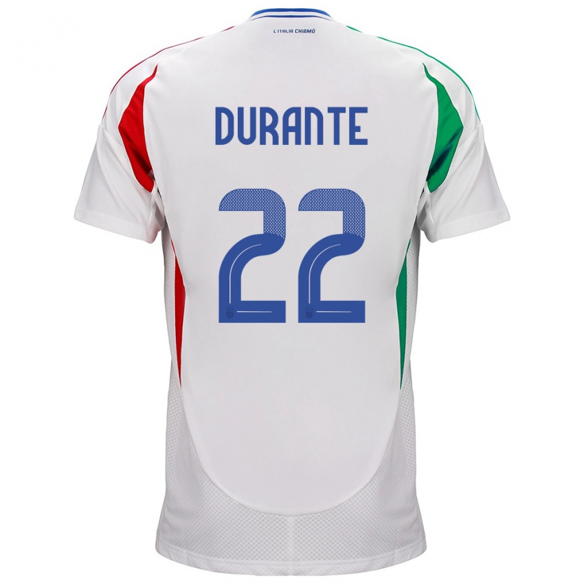 Mujer Camiseta Italia Francesca Durante #22 Blanco 2ª Equipación 24-26 La Camisa