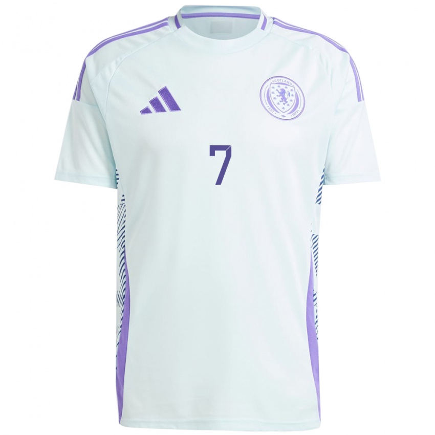 Mujer Camiseta Escocia Bobby Wales #7 Azul Menta Claro 2ª Equipación 24-26 La Camisa