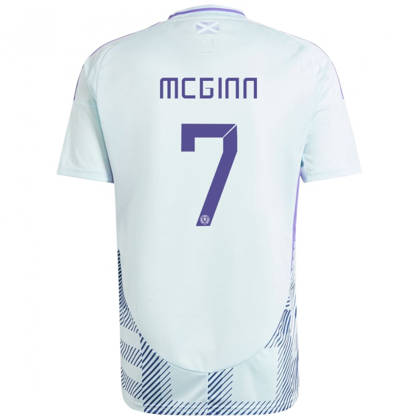 Mujer Camiseta Escocia John Mcginn #7 Azul Menta Claro 2ª Equipación 24-26 La Camisa
