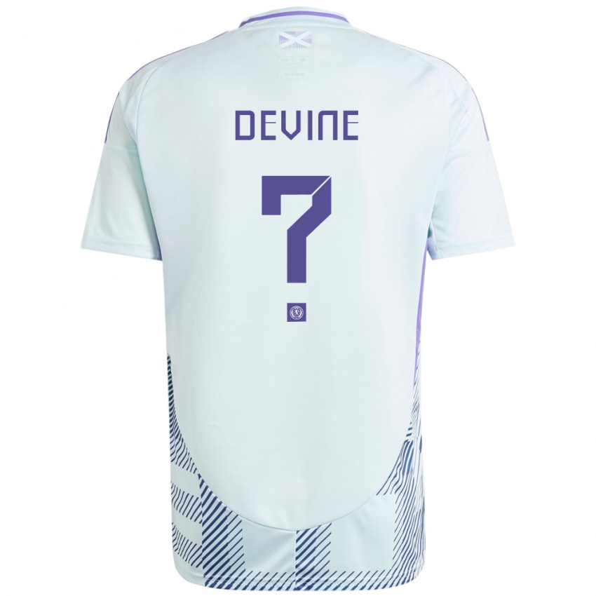 Mujer Camiseta Escocia Adam Devine #0 Azul Menta Claro 2ª Equipación 24-26 La Camisa